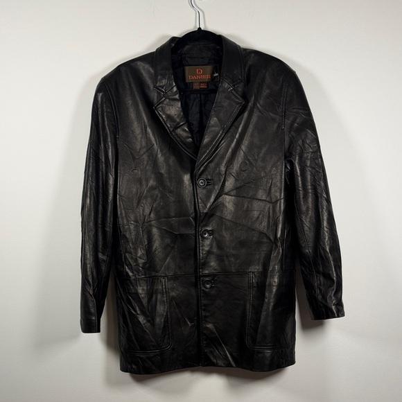 Danier Other - Danier Classic Black Leather Blazer Coat